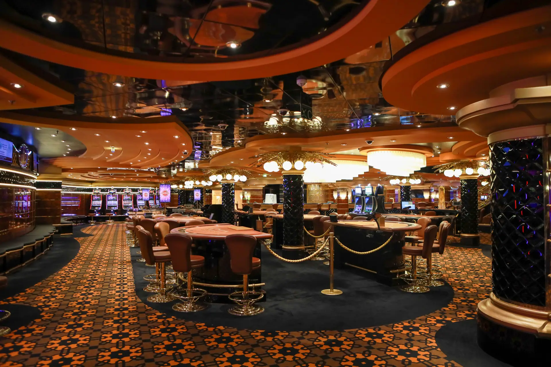 Lavish casino interior with elegant furnishings