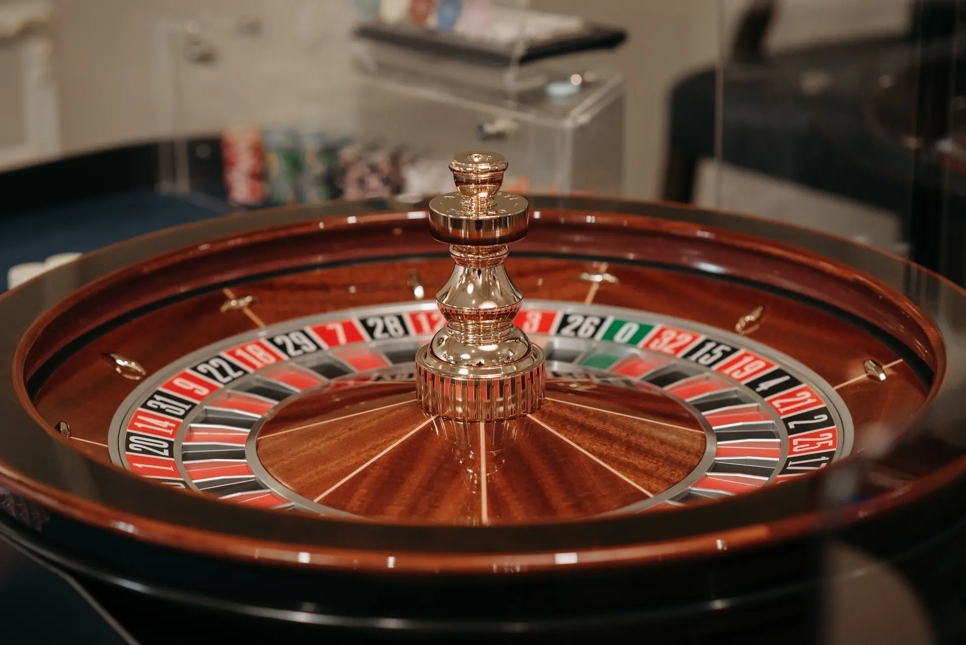 Classic roulette wheel close-up